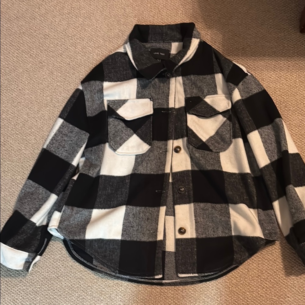 Love Tree Monochrome Plaid Shirt
